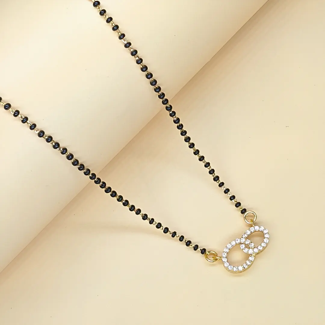 Silver mangalsutra with sale gold plating